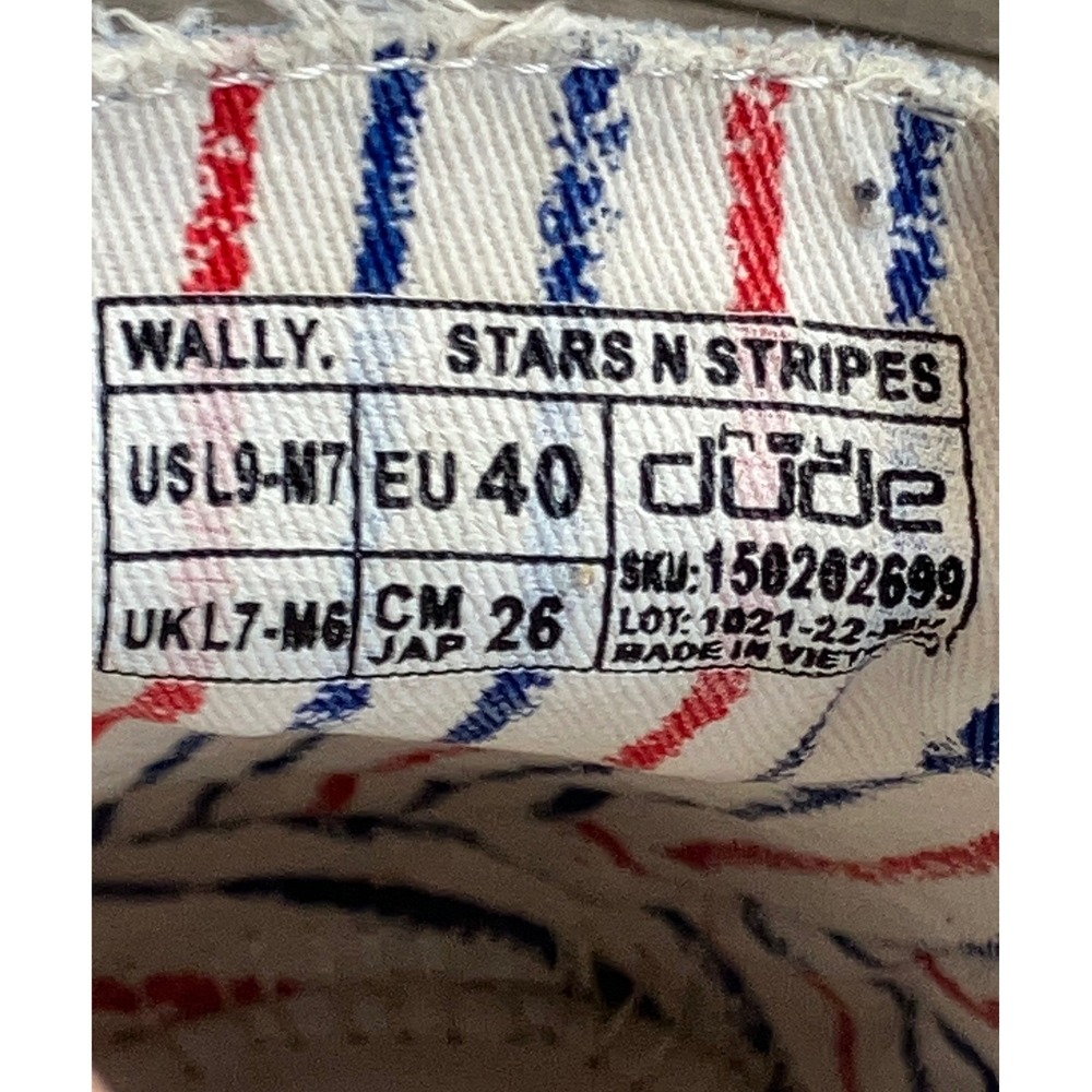 Hey Dude Wally Stars N Stripes Patriotic American Flag Loafers Mens 7 Womens 9 - Picture 7 of 7